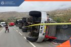 ДТП на юге Армении: автоцистерна с мазутом перевернулась, более 8 тонн горючего вытекло