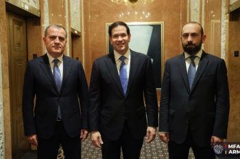 Мирзоян, Рубио и Байрамов провели краткие трёхсторонние переговоры