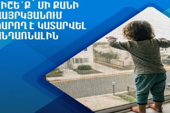 Минздрав Армении предупреждает: Предназначенные для окон сетки не могут предотвратить падение ребенка